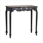 Black Scallop Detail Wood Hall Table